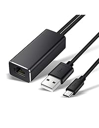 Bwealth Ethernet Adapter for Fire TV Stick(2nd GEN), All Fire TV (2017), Chromecast Ultra 2 1 Audio, Google Home Mini, Micro USB to RJ45 100mbps Network Adapter with USB Power Supply (3.3ft) (Black)