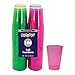 Party Essentials Plastic Cups, 100-Count, Assorted Neon