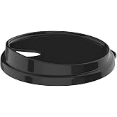G.E.T. 12 oz Black Eco-Takeouts Lid (Set of 12) | Secure fit for ribbed cups, Eco-friendly material, Restaurant service, Great for Water, Juice, Soft Drinks and Cocktails