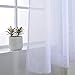 NICETOWN Kitchen Window White Sheer Curtains High Thread Crushed Sheer Voile Draperies/Drapes with Rod Pocket/Back Tab for Bedroom (2 Pieces, 52 inch Wide x 63 inch Long)