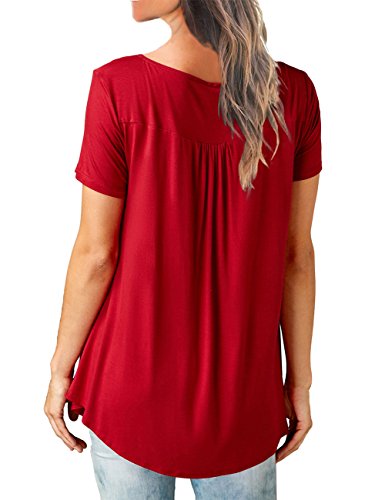 Neitade Womens Shirts and Blouses Short Sleeve Casual Summer T Shirts Plus Size XL