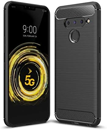 Zhangl Mobile Phone Soft Cases Brushed Texture Carbon Fiber Shockproof TPU Case for LG V50(Black) Soft Cases (Color : Black)