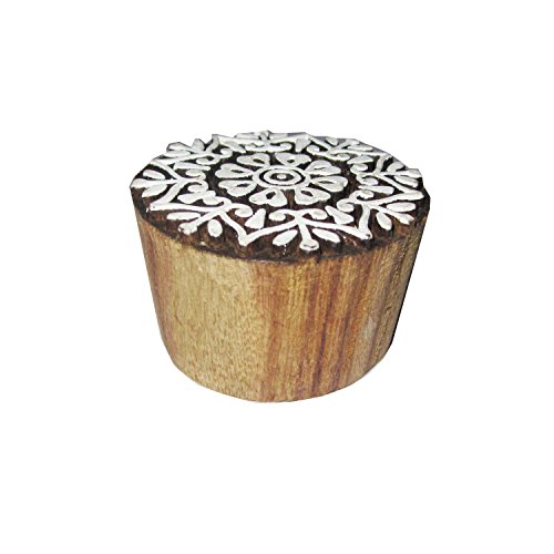 Hashcart Baren for Block Printing Stamps/Wooden Stamping Block/Handcarved Designer Craft Printing Pattern for Saree Border,Henna/Textile Printing,Scrapbooking,Pottery Crafts & Wall Painting,Set of 8
