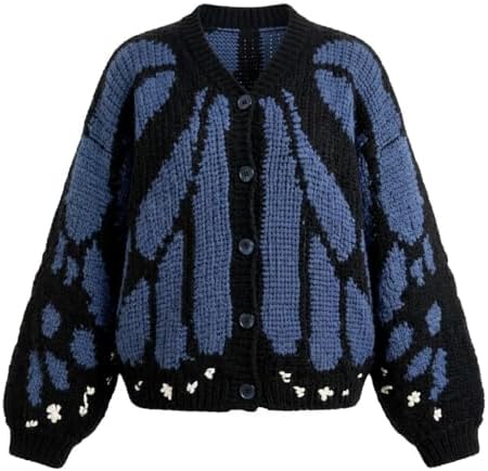 Monarch Butterfly Knit Cardigan, Crochet Monarch Butterfly