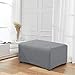 CHUN YI Ottoman Cover Rectangle Foot Stool Slipcovers, Folding Storage Footstool Protector, Soft Stretch Jacquard Fabric with Elastic Bottom (X-Large, Dove Grey)