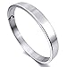 INBLUE Women,Men's 8mm Stainless Steel Bracelet Bangle Cuff Silver Tone