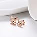 U7 Cat Stud Earrings for Teen Rose Gold Plated Rhinestone Crystal Kitty Jewelry Hypoallergenic Silver Post Cute Animal Studs Earrings for Women