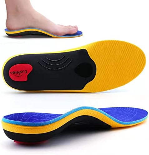 Palmilhas ortopédicas valsole para mulheres e homens com suporte alto para pés, palmilhas funcionais macias para pés chatos, dor nos pés, fascite plantar (41-42 ue 27 cm, azul)