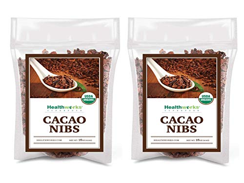 Healthworks Cacao Nibs Raw Organic (32 Ounces / 2 Pound) (2 x 1 Pound Bags) | Criollo Bean | Unsweetened Chocolate Substitute | Certified Organic | Keto, Vegan & Non-GMO | Antioxidant