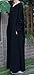 Soojun Women's Pure Cotton V Collar Maxi Dresses with Bawting Sleeve, Black Long Sleeve