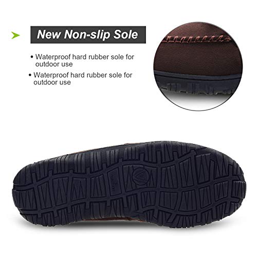 Mens Hard Sole Slippers Indoor Outdoor Moccasin House Slippers with