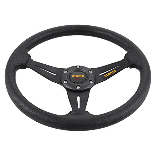 350mm JDM 6 Bolt PVC Aluminum Drift Racing Steering Wheel and Horn Button, Black