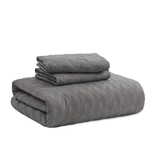 Bedsure King Size Quilt Set Lightweight Summer Quilt King Grey