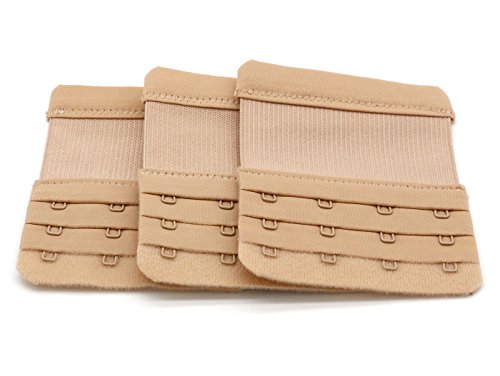 Bra Extender 4 Hooks Women Bra Strap Extenders Pack of 3 Soft Comfortable