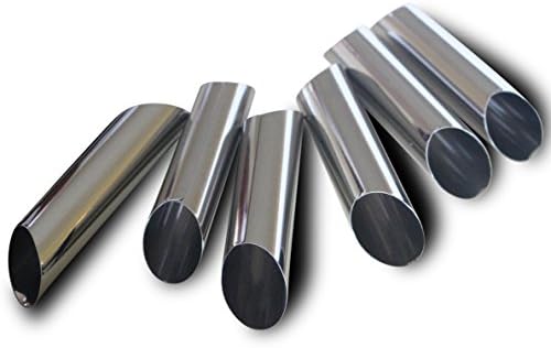 Cannoli Tubes by CiE. Set of 6 stainless steel Cannoli Forms. Diagonal shaped