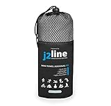 J2 Line A Set of 2 Compact Quick Dry Antibacterial Fitness Towels - Handy Micronet Sport & Travel Microfiber Towels Perfect for Gym, Yoga, Camping and Beach - Guarantee Included