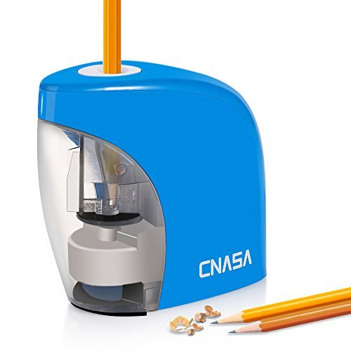 CNASA Pencil Sharpener,Battery DC Powered Operation,for Office,Home, School.Stainless Steel Helical Blade with 3000 Times Lifetime.(Blue).