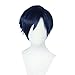 Betonsa Dark Blue Short Layered Cosplay Wig Halloween Party Hair Costume Fancy Dress