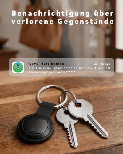 Smart Air Tracker Tag Pack of 4, Key Finder Compatible with Apple Find My App (iOS Only), Smart Tracker for Keys, Luggage, Suitcases, Bags, Replaceable Battery, IP67 Waterproof