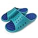 PR SOLES Recovery Sandals | Sports Glides for Men and Women | Great for Athletes | Teal/Royal Blue SM | (W) 7.5 - 9 | (M) 6.5 - 8