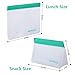 Reusable Food Storage Bags, Nomeca 5 Pack Extra Thick BPA-FREE PEVA Ziplock Sandwich Bag, Airtight Leakproof Freezer Safe Bags for Lunch, Meal Prep, Snack, Liquid, Fruit, Sous Vide - 3 Large 2 Small