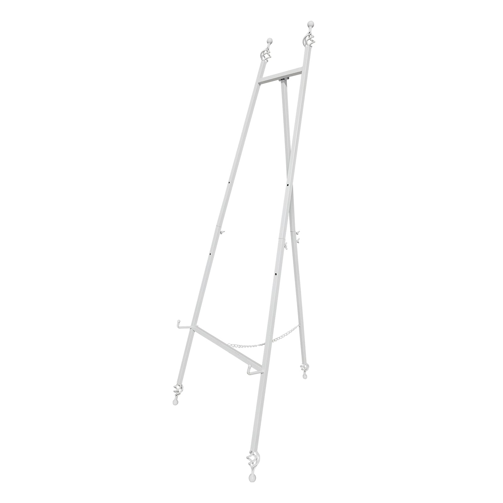 Photo 1 of Metal Easel Stand with Chain Support for Mirror,Iron Floor Easels for Display Wedding Sign,58 Inch Adjustable Arts & Crafts Easels(White)