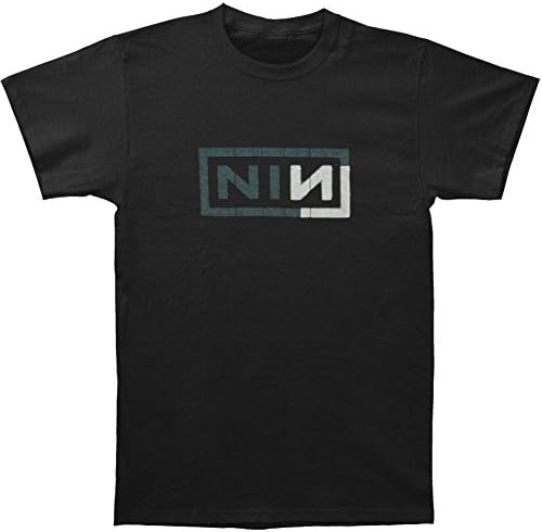 Nine Inch Nails Men's Grey & White Logo Slim Fit T-shirt Black