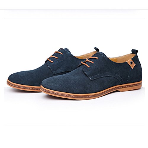 DeLamode Men's Dichotomanthes Genuine Leather Casual Shoelace Shoes