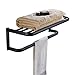 Rozin Black Bath Towel Holder Shelf Wall Mounted Towel Rack
