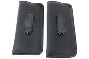 Hilco Soft Eyeglass Case, 2 Pack - Black, Vinyl with Plastic Flex Clip