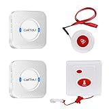 CallToU Caregiver Pager Wireless Nurse Calling Call Alert System 1 Pendant/Portable SOS Call Button 1 Fixed/Mounted Emergency Call Button 2 Receivers Patient Help System for Home/Personal Attention