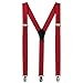Fashion Accessories Suspenders for Men: Button Pant Braces Clothes Accessory with Elastic, Y Back Design - Regular and Tall Sizes, Burgundy