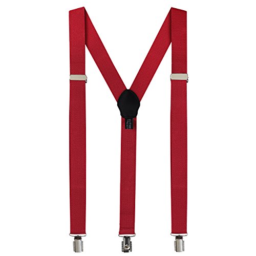 Fashion Accessories Suspenders for Men: Button Pant Braces Clothes Accessory with Elastic, Y Back Design - Regular and Tall Sizes, Burgundy