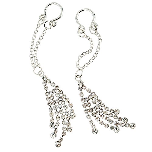 Jewelry Set Kit Lot of 2pcs Alloy Round Nipple Rings Piercings Barbells Shields Nipplerings With Long Tassels Decorations On Chains