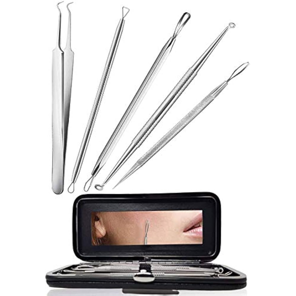 Pimple Popper Tool Kit (9 Piece Kit) Blackhead Remover Comedone
