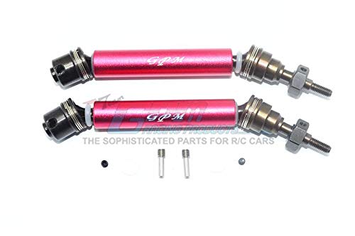 GPM Traxxas Rustler 4X4 VXL (67076-4) Upgrade Parts Harden Steel #45 Front Axle CVD Drive Shaft with Alloy Body - 1 Pair Set Red