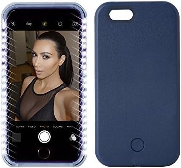 New IPhone 6S Plus Illuminated Cell Phone Case LED Lighted For Selfies (Navy Blue)