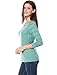 Allegra K Women's Striped Long Raglan Sleeves V Neck Top L Green