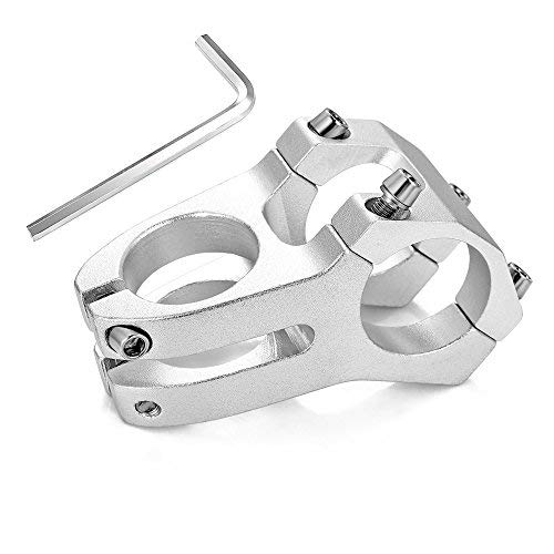PGMJ Aluminum Alloy 31.8 Stem 45mm Bike Stem Mountain Bike Stem Short BMX Parts Short Handlebar Stem for Road Bike, Bicycle, BMX, MTB, Fixie Gear, Cycling(Sliver) - Thumbnail 7