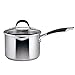 Circulon Momentum Stainless Steel Nonstick Covered Straining Saucepan with Pour Spout, 3-Quart