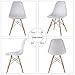 Mid Century Modern Style White armless PP Plastic Chair Set of 2 Side Chair with Beech Wood Leg for Kitchen, Office，Dining, Coffee Shop,Living Room to Easy Assemble and Clean(White【PP 2pcs】)
