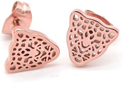 Women's Leopard Stud Earrings - Stainless Steel Earrings Panther - 10 mm - Rose Gold