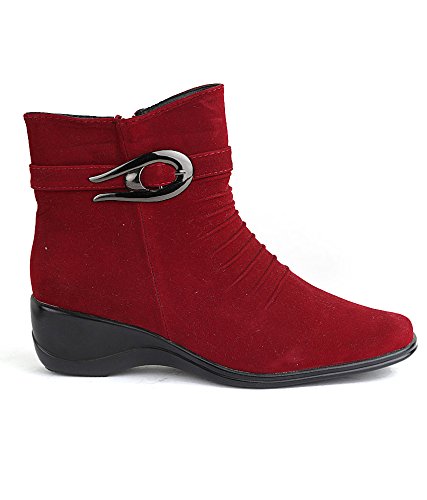 famous women's red synthetic boots