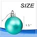 Juvale 48-Pack Mini Christmas Tree Ornaments - Teal Shatterproof Small Christmas Balls Decoration, Assorted 3-Finish Pearly Luster, Matte, Glitter, Hanging Plastic Bauble Holiday Decor, 1.5 Inches