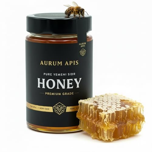 Aurum Apis Raw 100% Organic Honey Yemeni Sidr, Unfiltered Raw Honey, Hand Harvested | Non-GMO | Rich Nutrients | Natural Energy Source | Daily Wellness | Healthy Gift - 500g