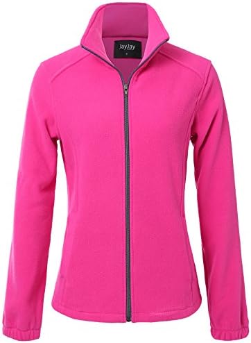 JayJay Women Ultra Soft Breathable Full-Zip Fleece Jersey Jacket