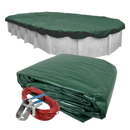 Robelle 321833-4 Pool Cover for Winter, Dura-Guard, 18 x 33 ft Above Ground Pools