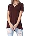levaca Women's Short Sleeve Criss Cross Backless Hi Low Casual Loose Tees
