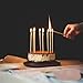 Astra Gourmet 12 Count Party Long Thin Metallic Birthday Candles in Holders for Birthday Cakes Decorations, Gold