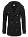 Tom's Ware Mens Stylish Fashion Classic Wool Double Breasted Pea Coat TWCC06-08-BLACK-US XXL